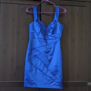 H&M faux wrap royal blue dress sz 6